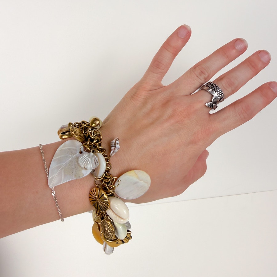 Seashell Vintage Stretch Charm Bracelet Mermaid Core Bracelet