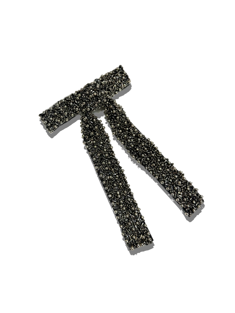 Solar Eclipse Hand-Beaded Hair Bow Barrette Clip