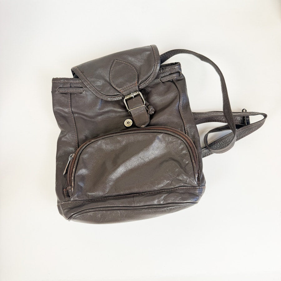 Brown Mini Backpack Vintage