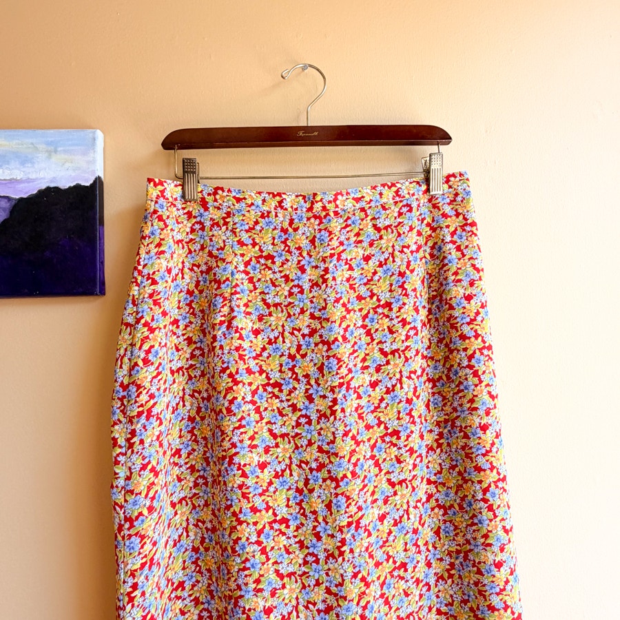Women's Floral Midi/Maxi Skirt Vintage Size 12-14