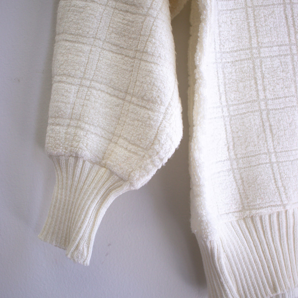 Vintage Boucle Cowl Neck Sweater White Size Small