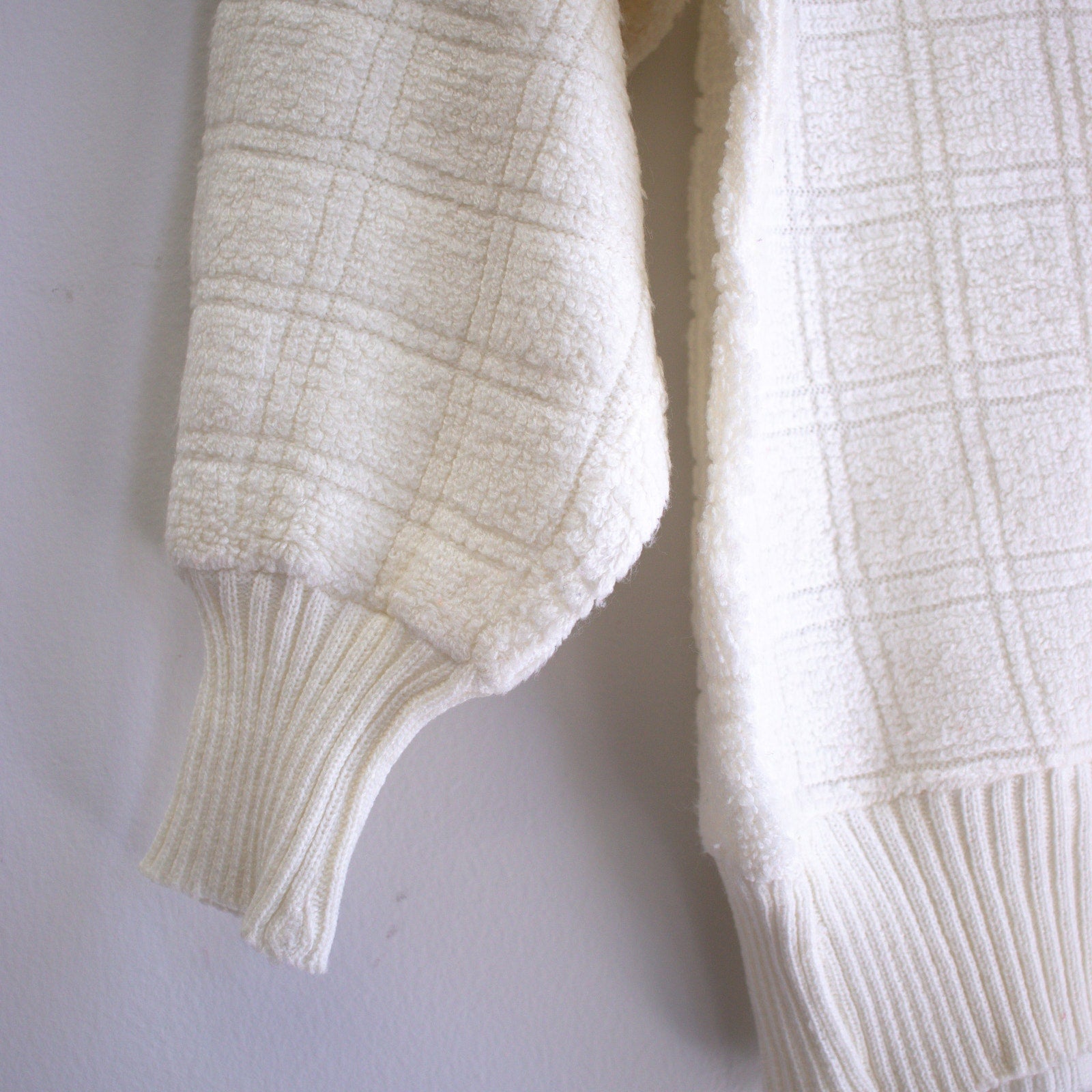 Vintage Boucle Cowl Neck Sweater White Size Small