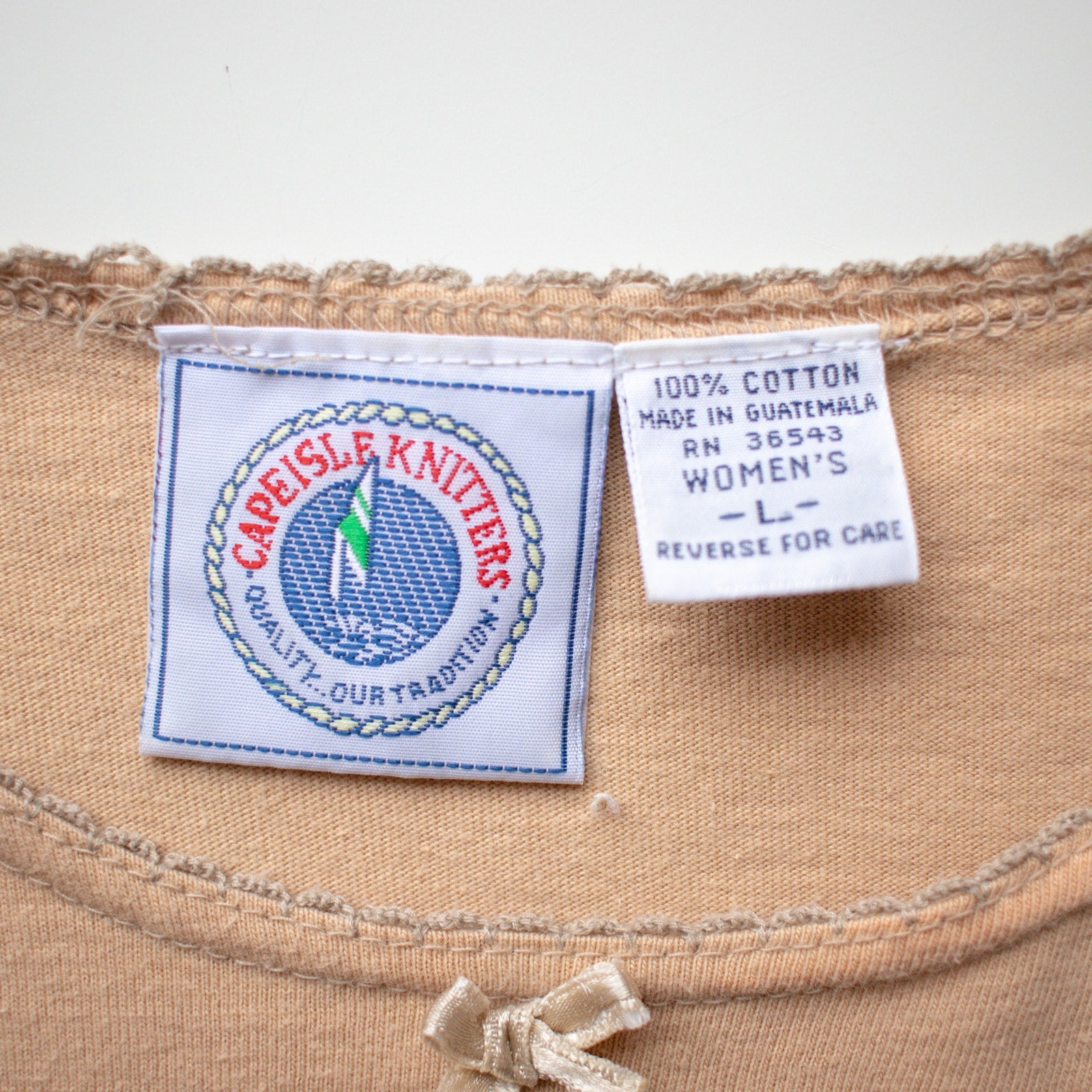 Vintage Dainty Lace Collar Beige Tee