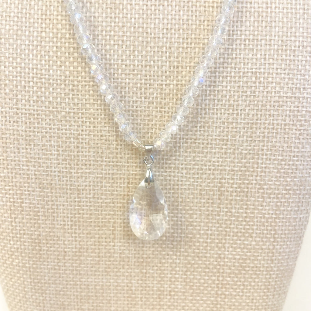 Sparkly Drop Beaded Pendant Necklace