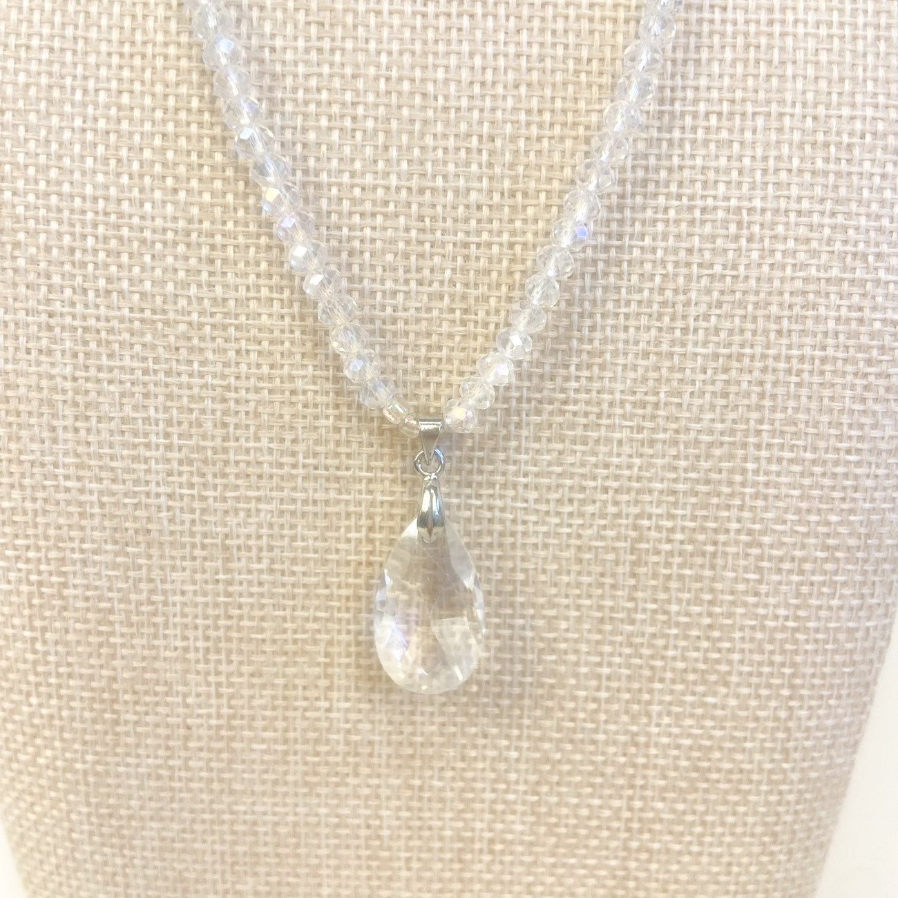 Sparkly Drop Beaded Pendant Necklace