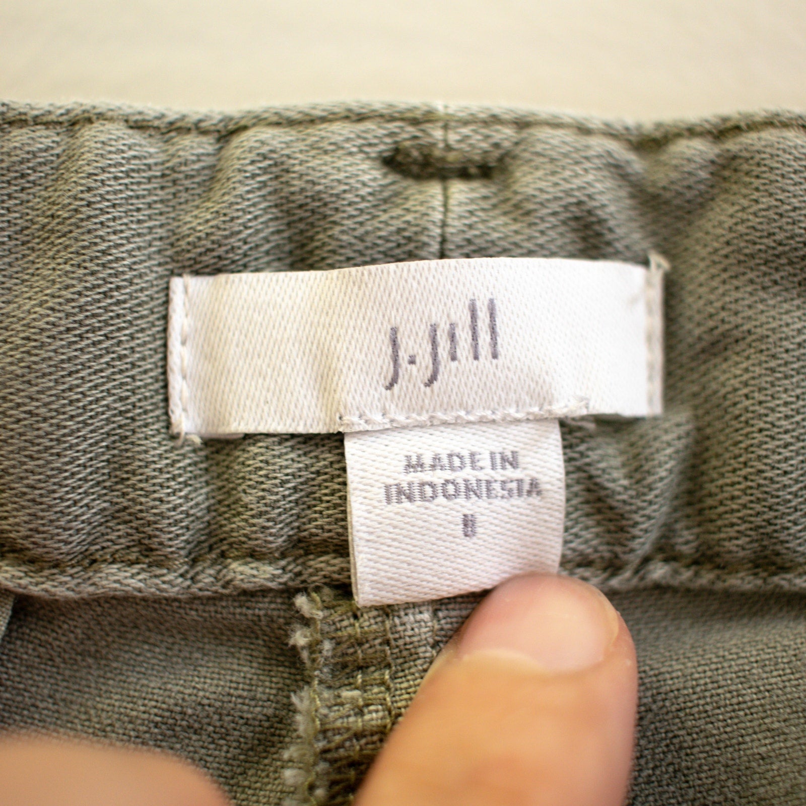 J.Jill Washed Olive Chino Shorts Size 8