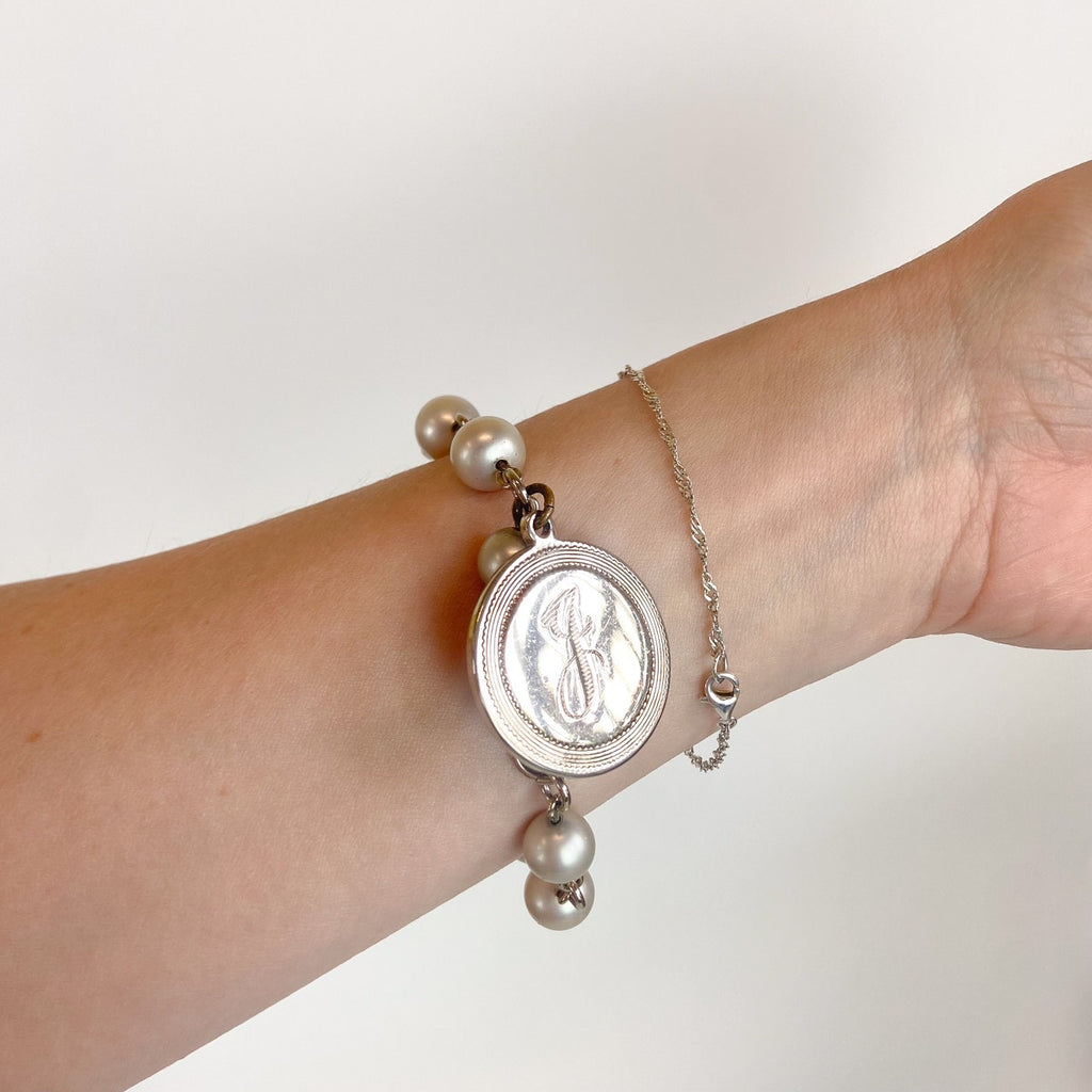 Gold Plated J Signet Bracelet