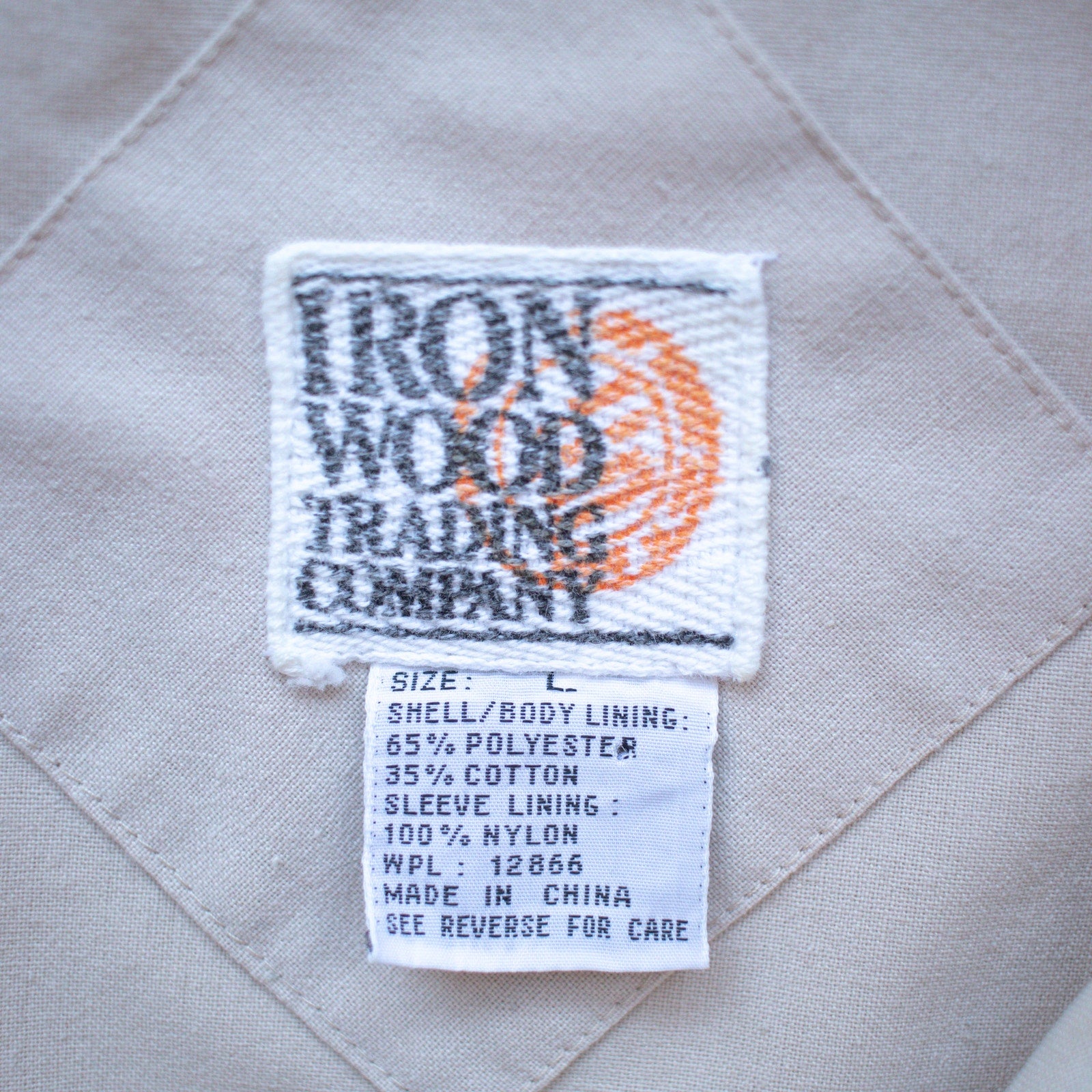 Ironwood Trading Company Beige Collared Zip Up Jacket Size Large