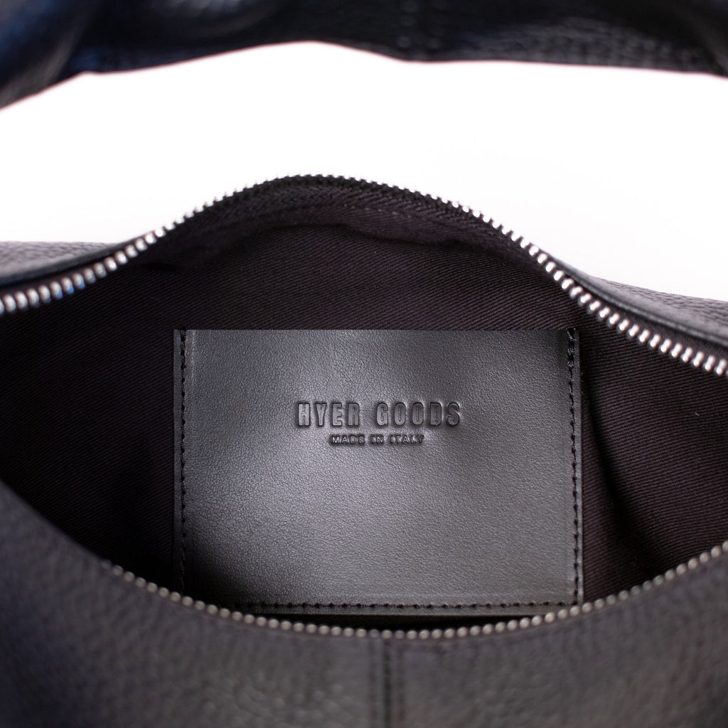 Hyer Goods Black and Silver Leather Everyday Shoulder Bag