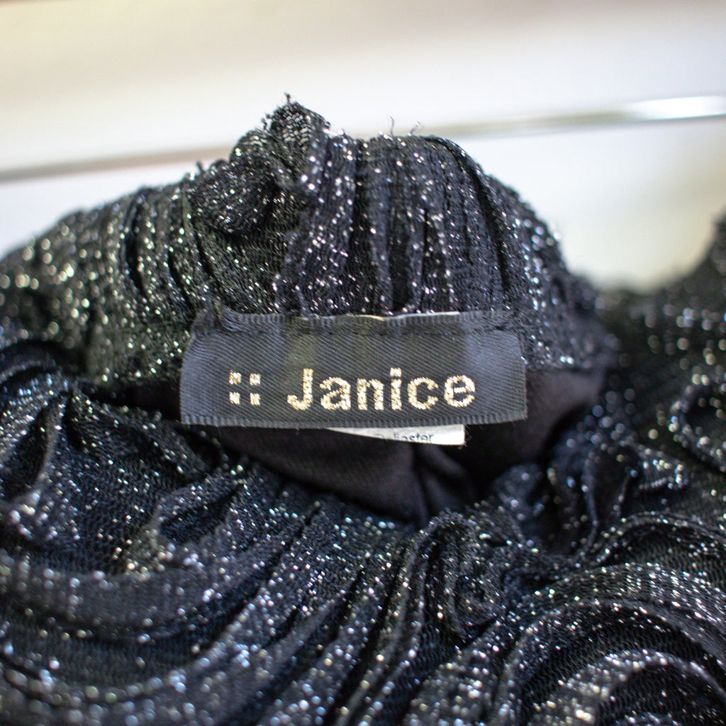 Janice Black Strapless Rosette Top Crepe Skirt Tie Waist Dress Size Small
