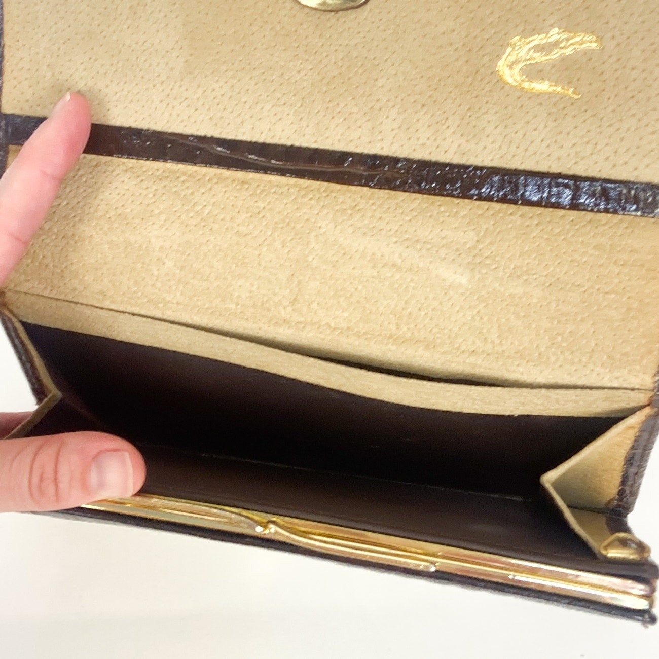 Brown Leather Wallet Pierre Cardin Vintage 80s