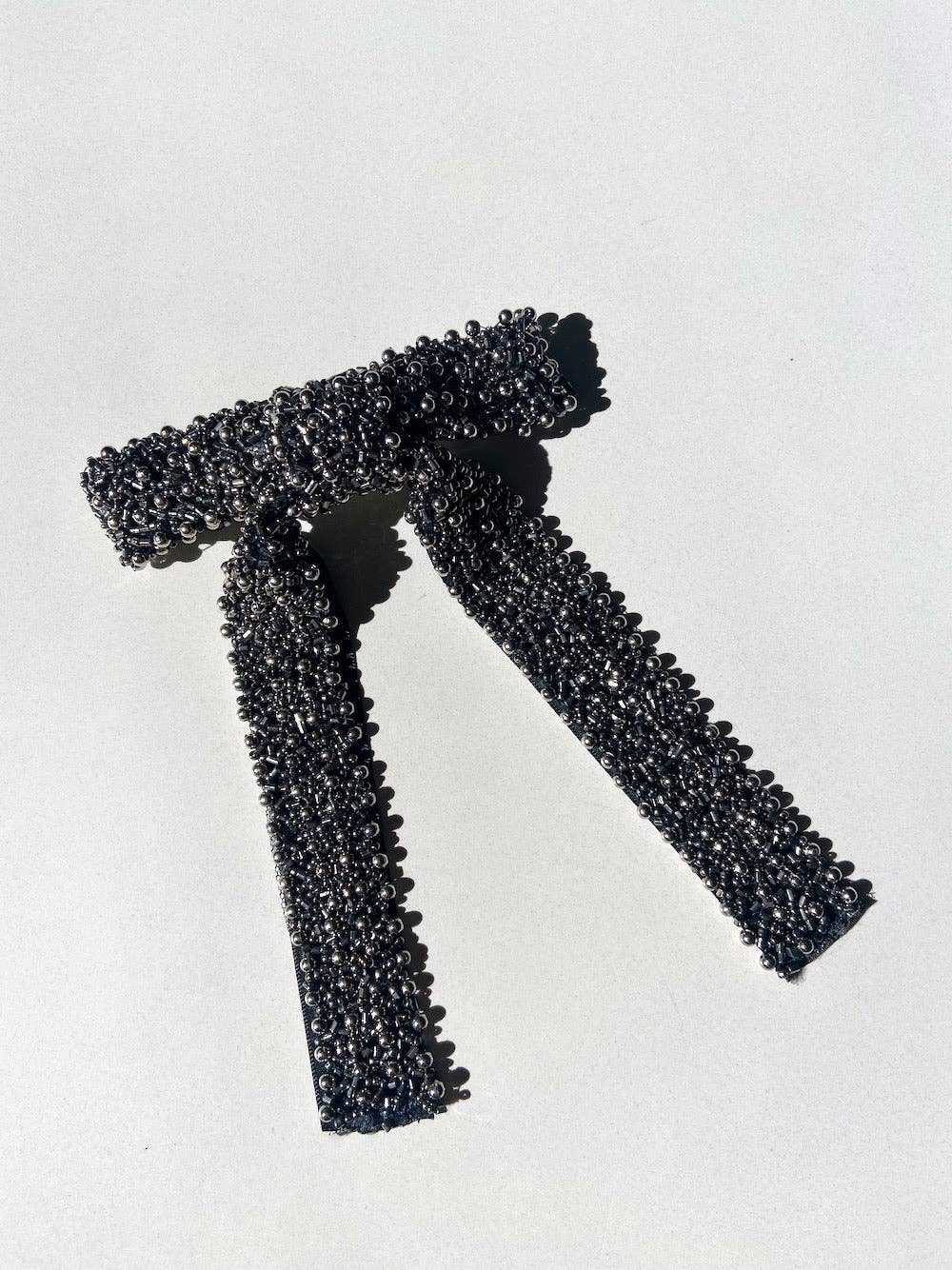 Solar Eclipse Hand-Beaded Hair Bow Barrette Clip