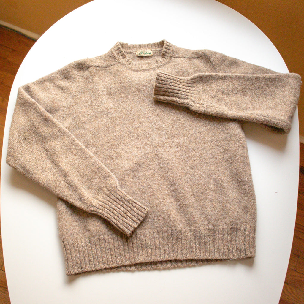 Vintage L.L. Bean 100% Brown Wool Sweater Size S
