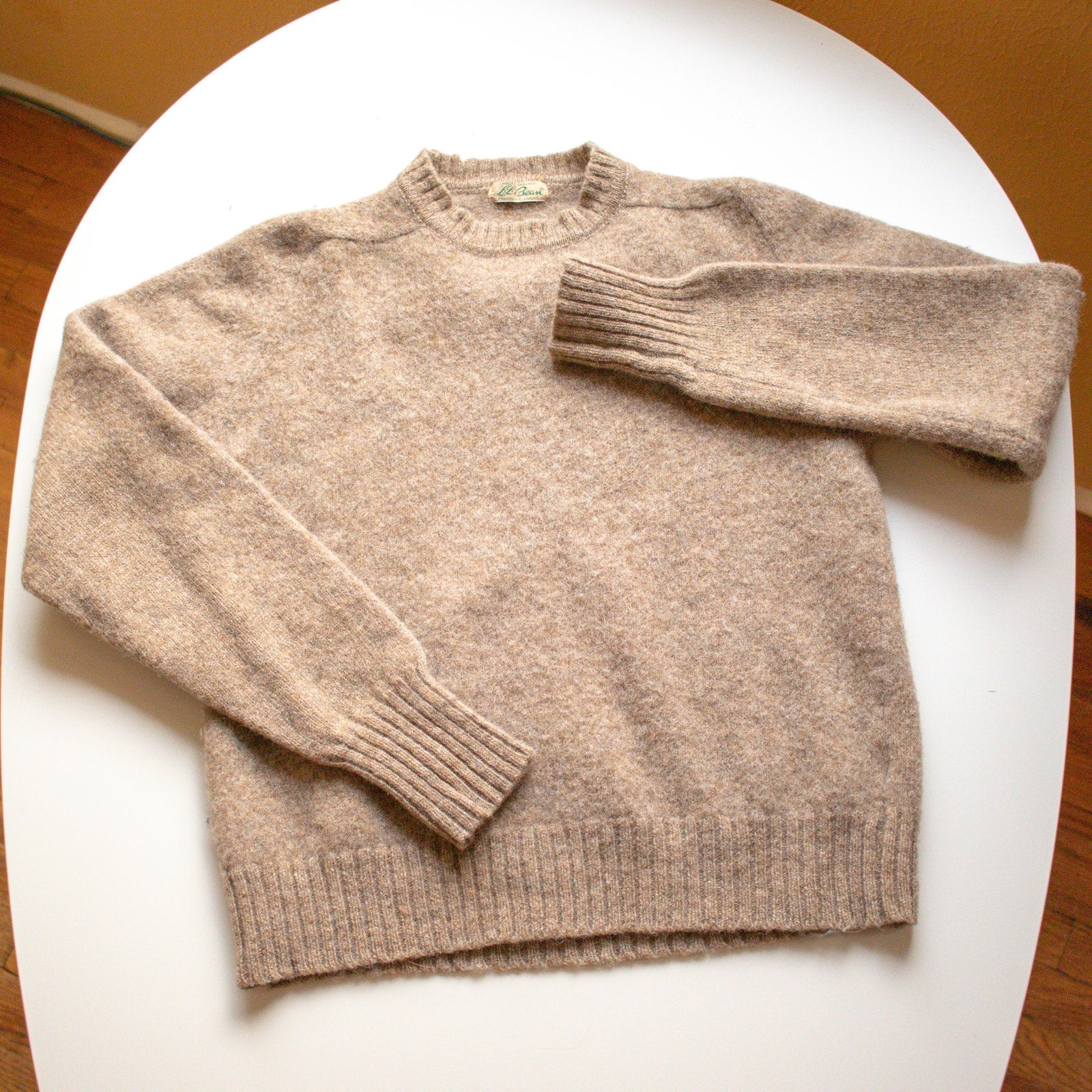 Vintage L.L. Bean 100% Brown Wool Sweater Size S