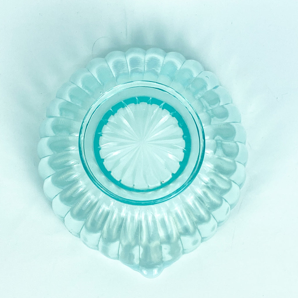 80s-90s Fenton Light Aqua Blue Opalescent Edged Heart Bowl