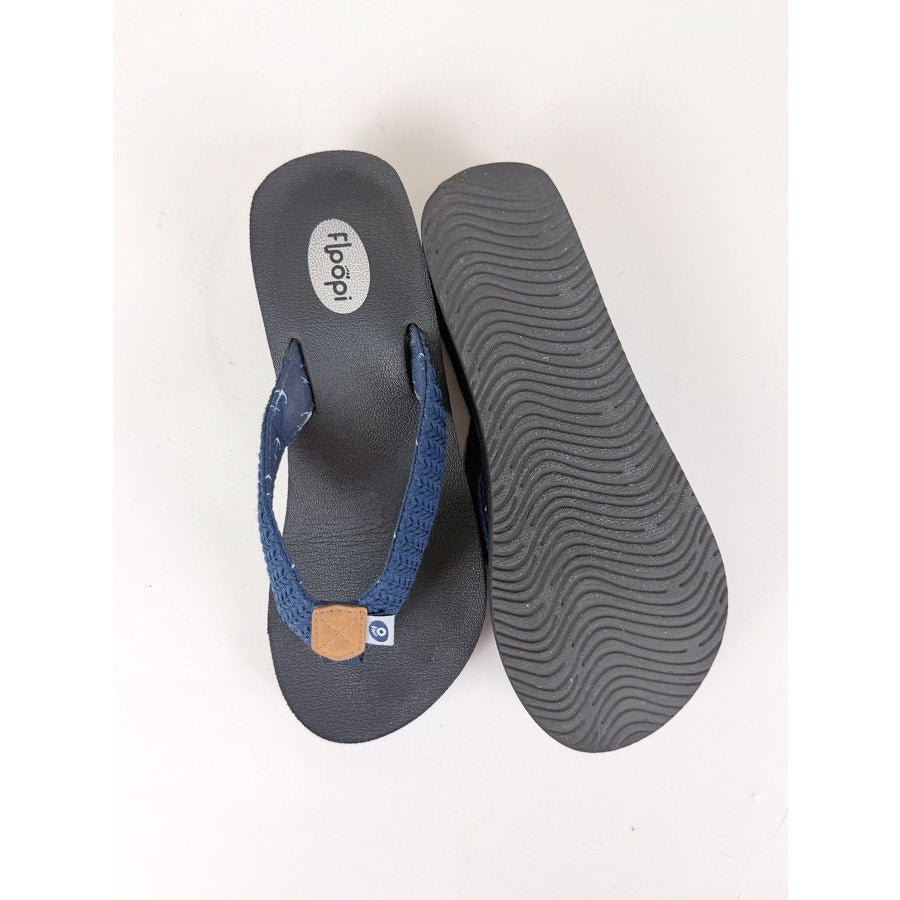 Navy Blue Floopi Wedge Flip Flops Size 5