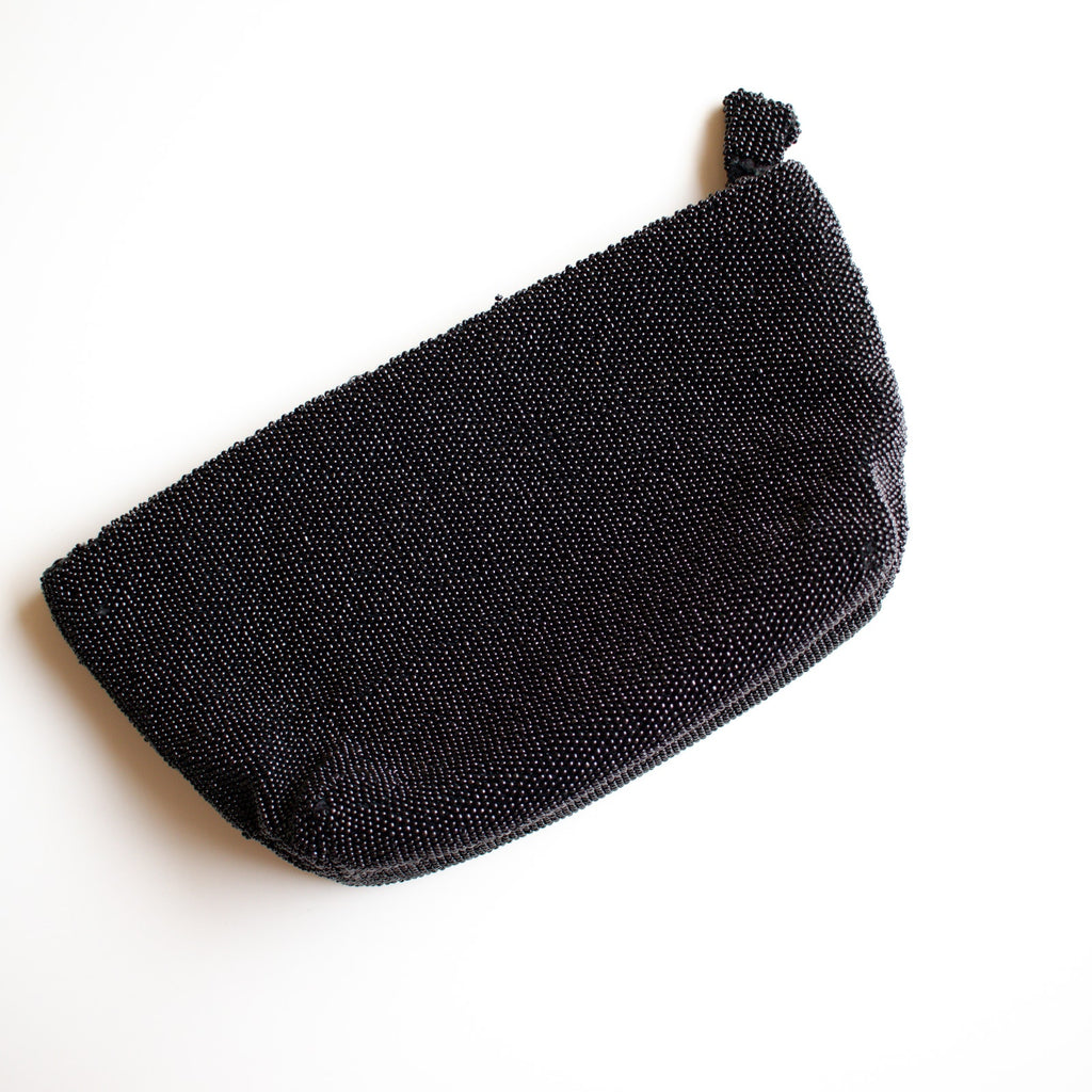Vintage Black Beaded Clutch