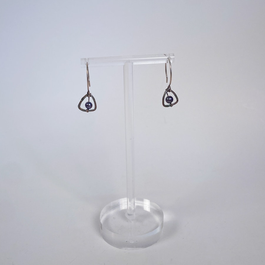 Small triangle bead dangly earrings