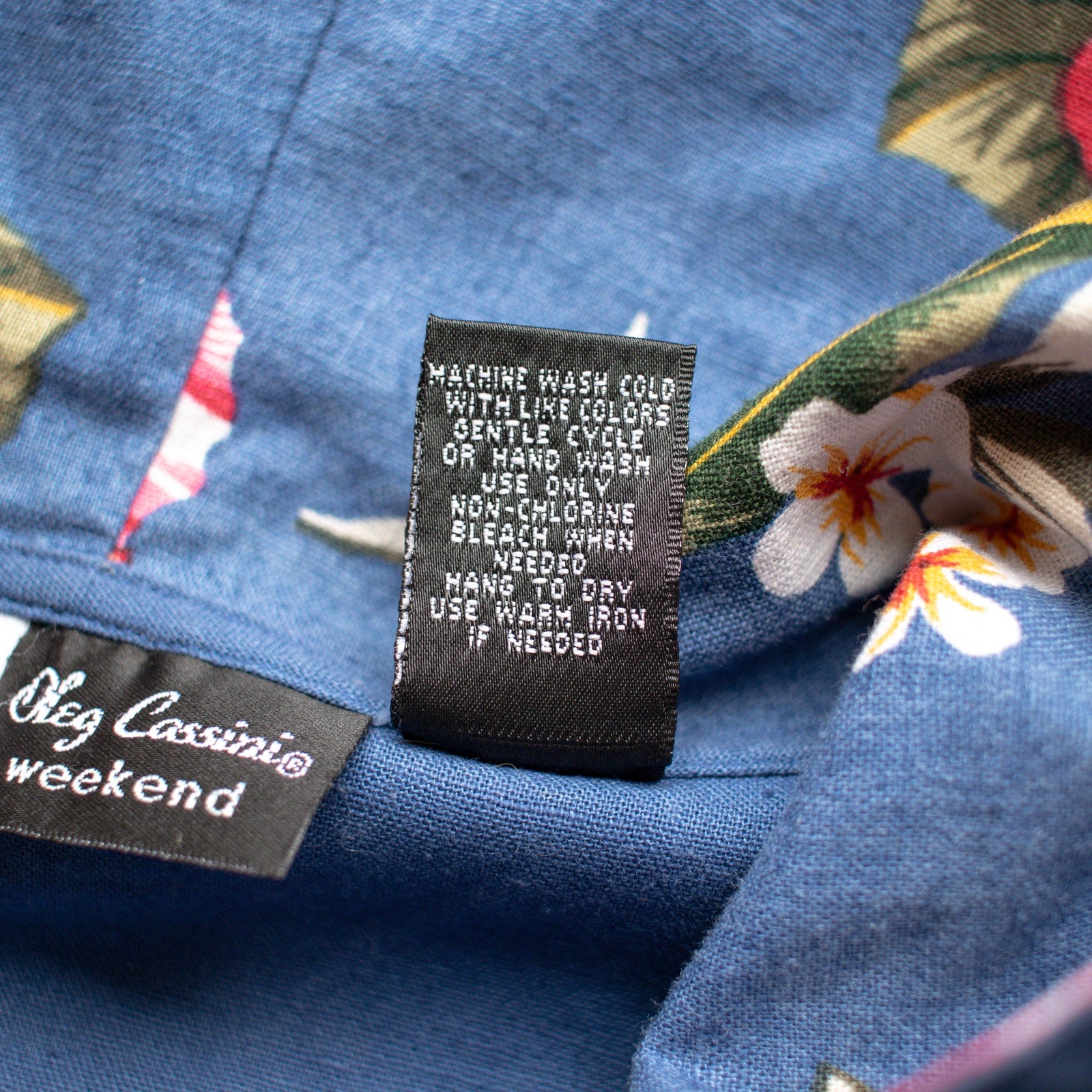 Vintage Floral Hooded Blue Button-up Chore Coat Jacket