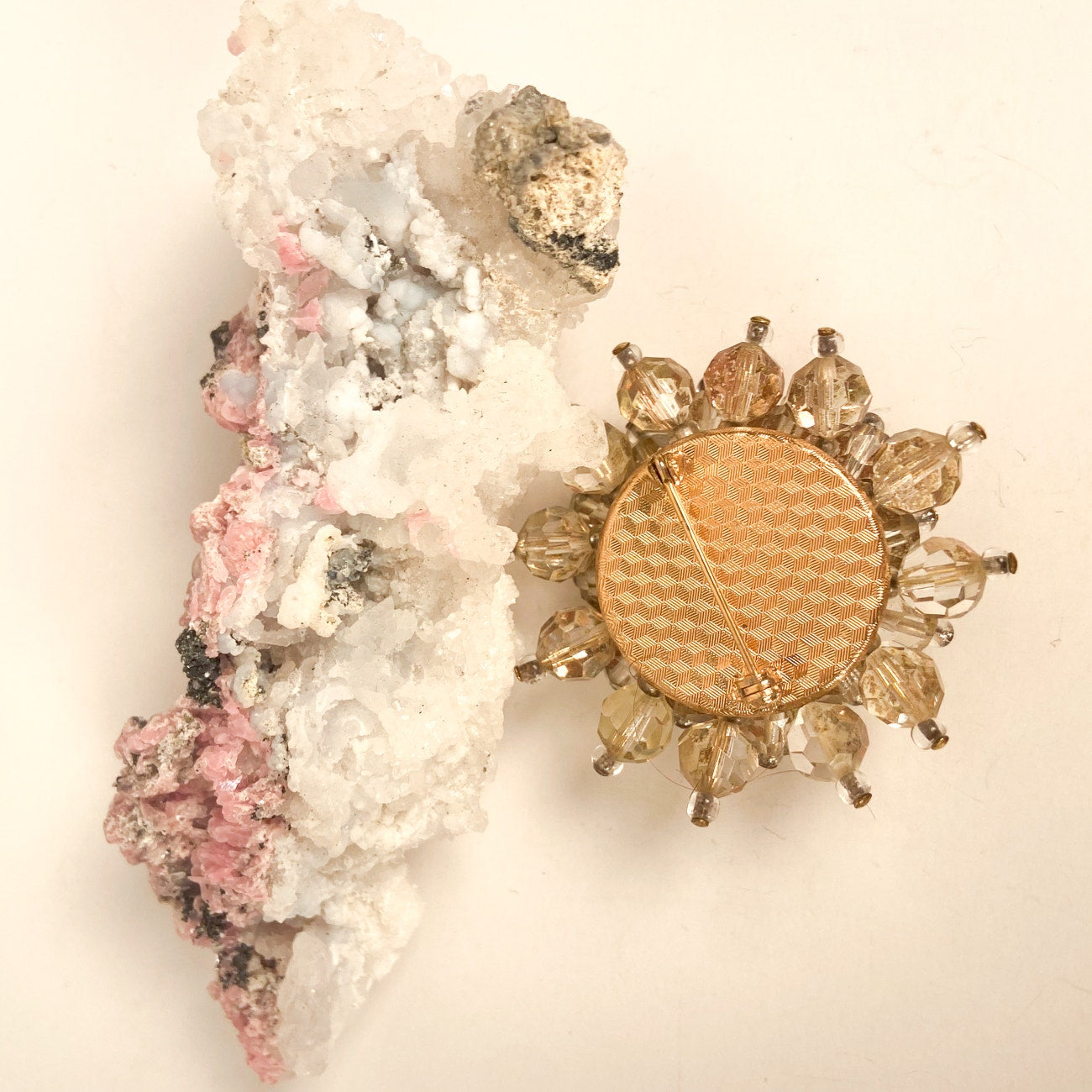 Starburst Beaded Rhinestone Brooch