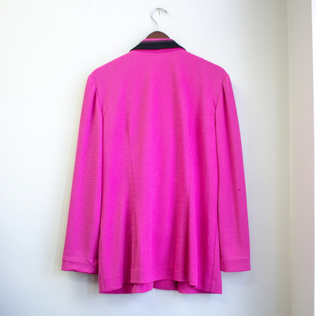Leslie Fay Vintage Hot Pink Knit Blazer Size 18