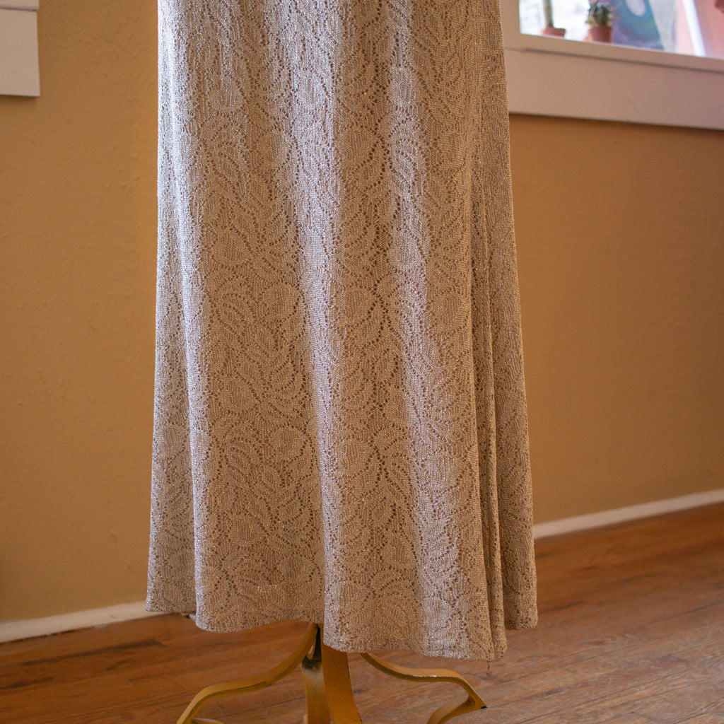 Vintage Spaghetti Strap Gold Gown Size 8