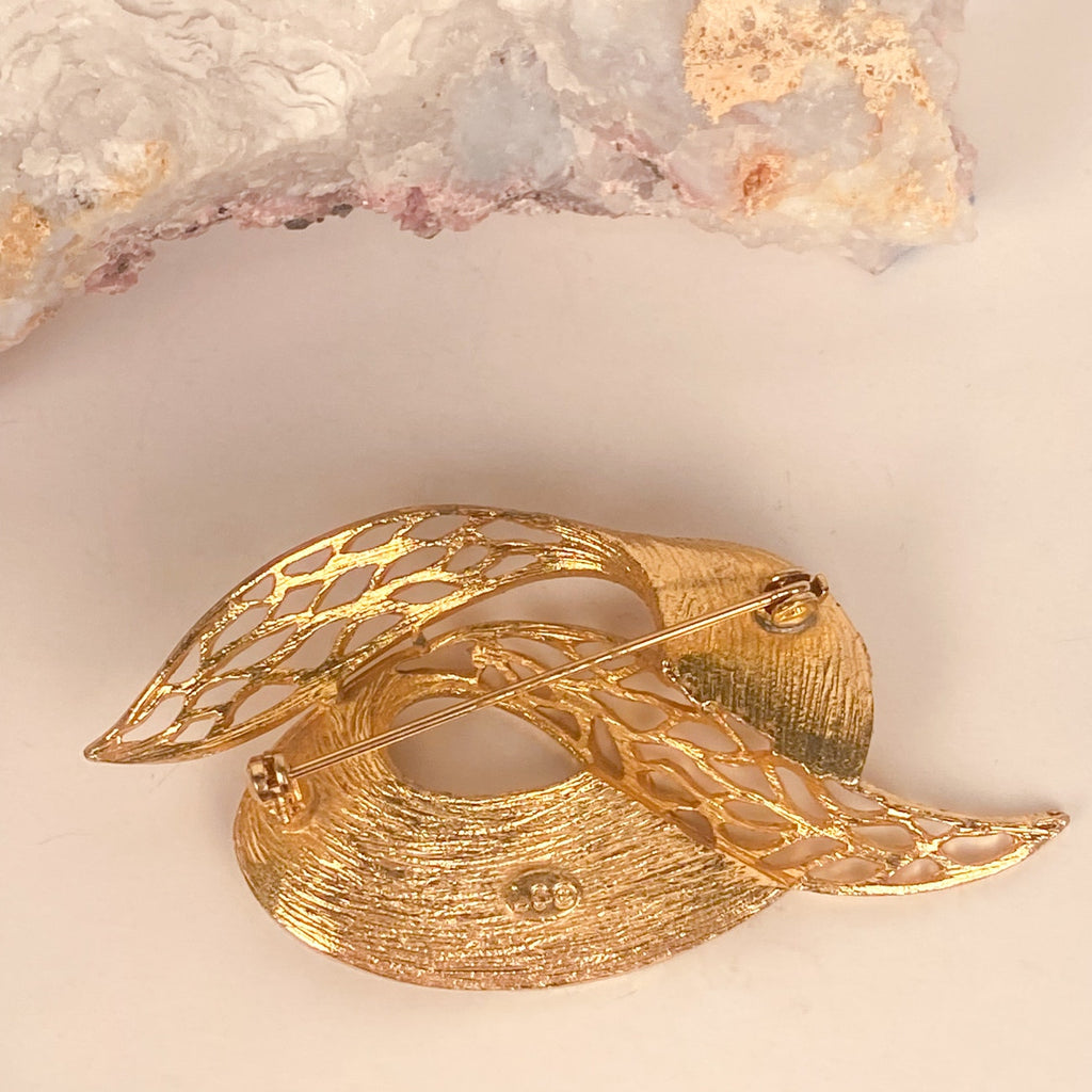Vintage Liz Claiborne Brooch Gold Tone