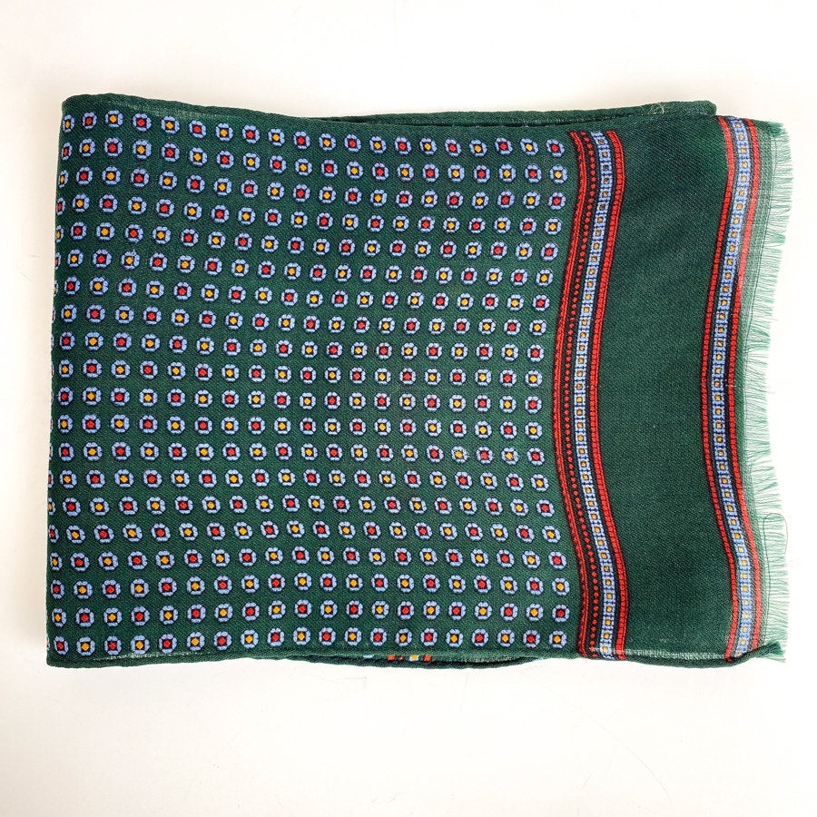 Men's Scarf Rectangle Green and Red
