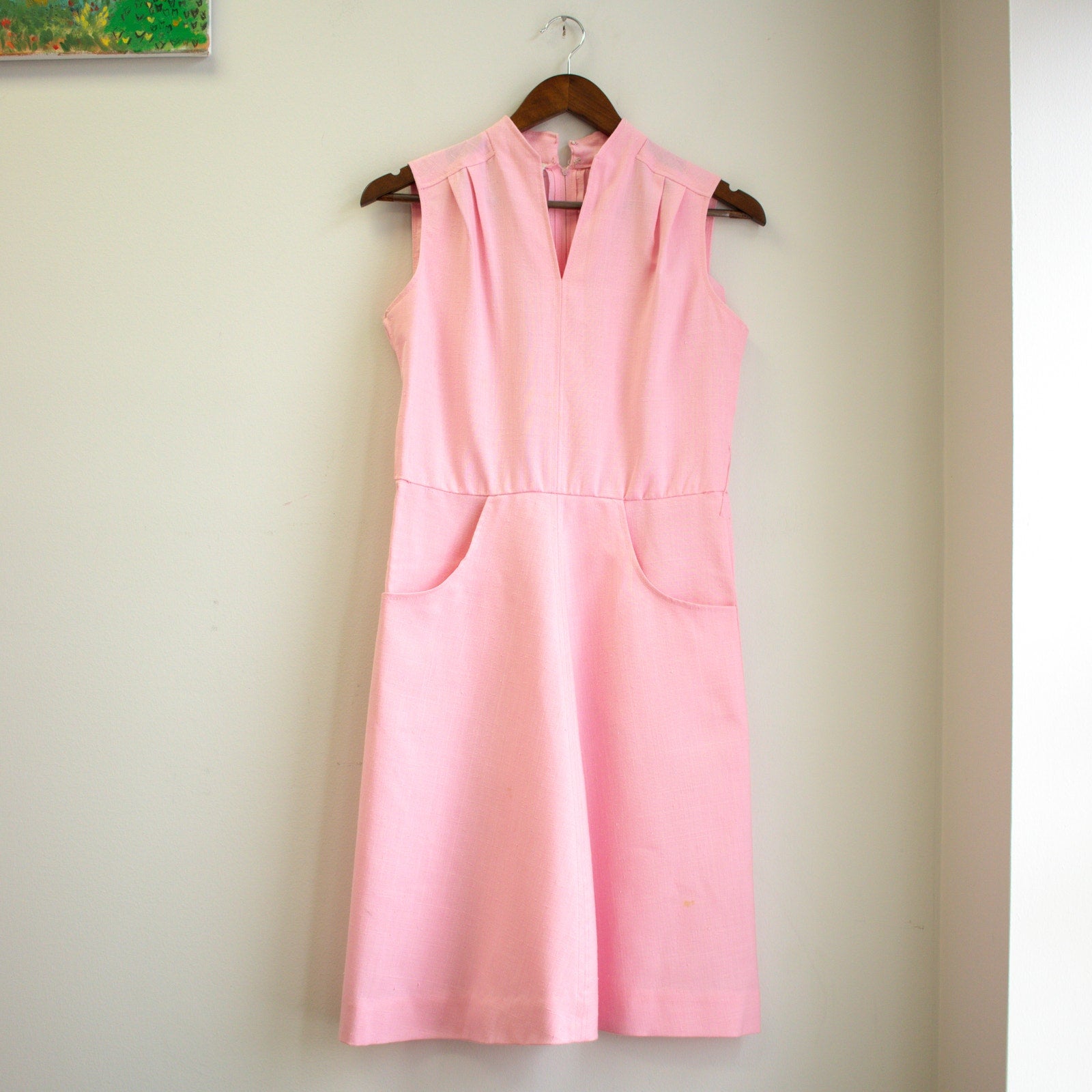 Vintage 80s Pedestal Originals Pink Sleeveless Dress Size Large