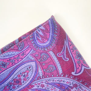 100% Silk Purple and Navy Scarf Rectangle Long