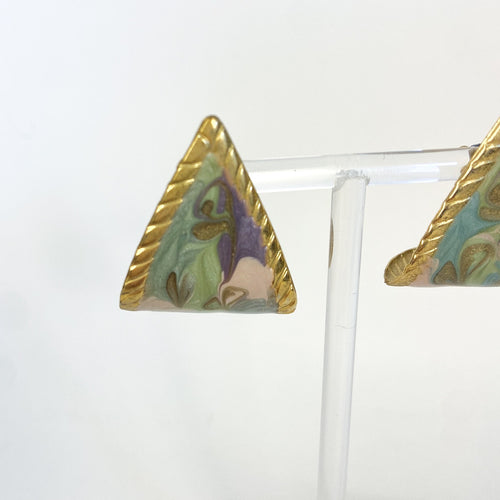 80s Vintage Swirl Enamel Earrings