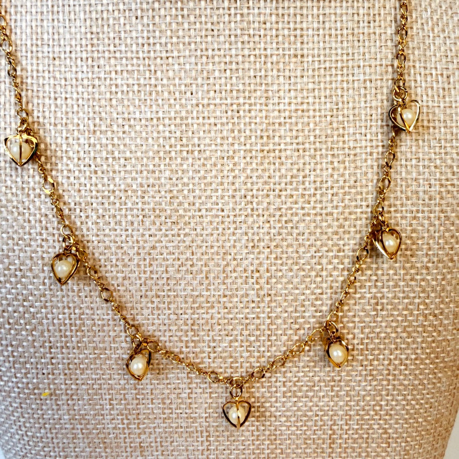 Avon Station Charm Necklace Gold-Tone