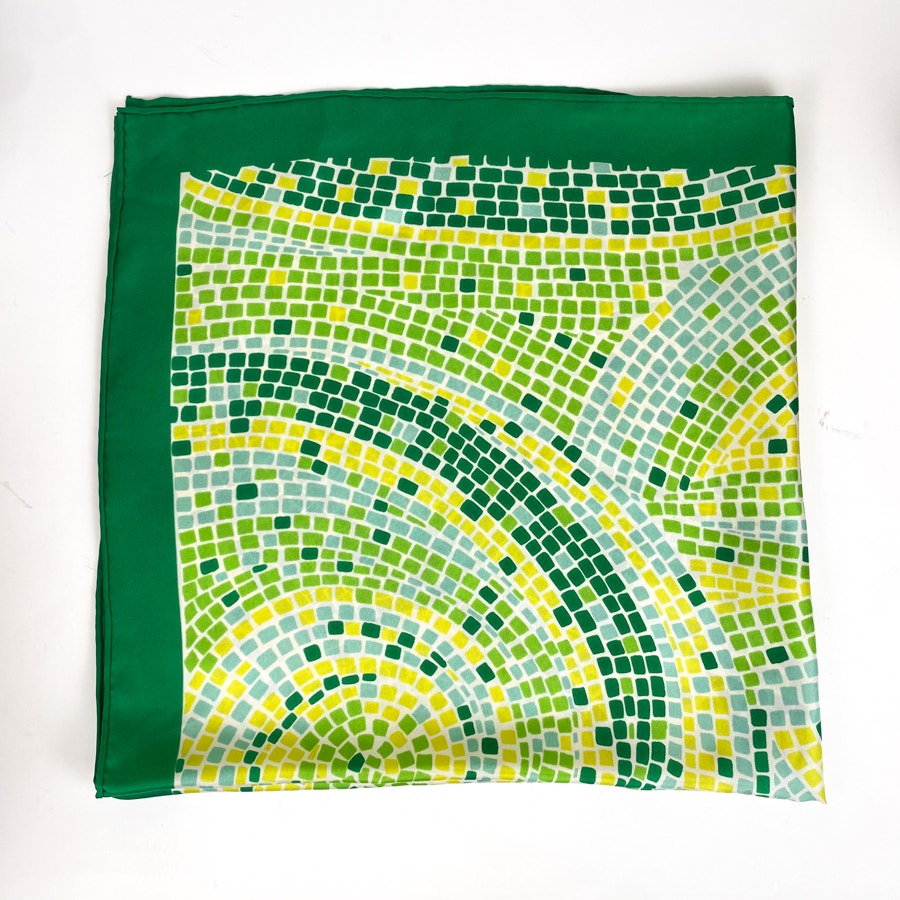Green Mosaic Print Echo Scarf