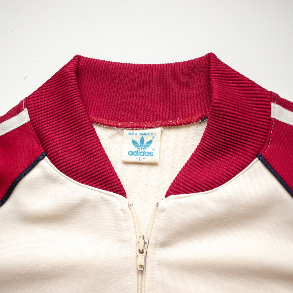 Adidas Maroon Red Racing Stripe Zip-up Size Large