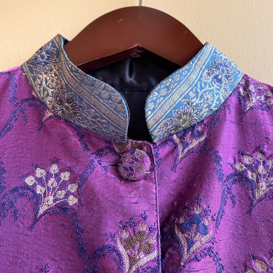 Sherwani Purple and Green Satin Women's Small