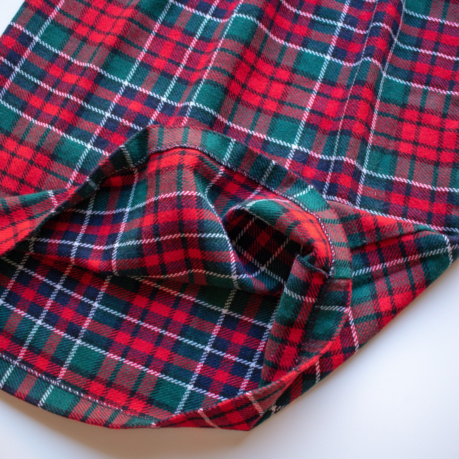 Grandmacore Vintage Red Green Plaid Tartan Elastic Waist Skirt