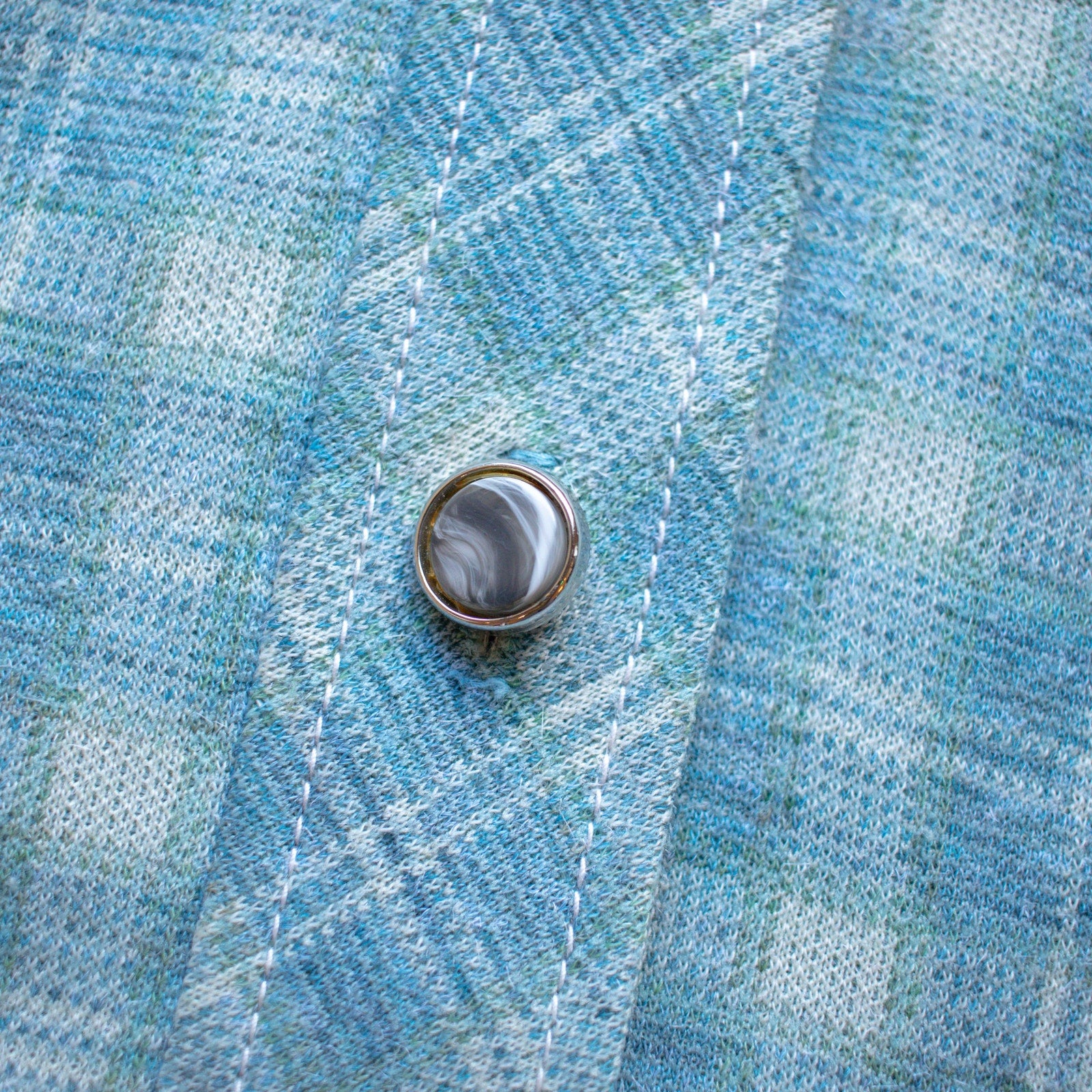 Women's American Scene Blue Western Double Knit Flannel Size Small