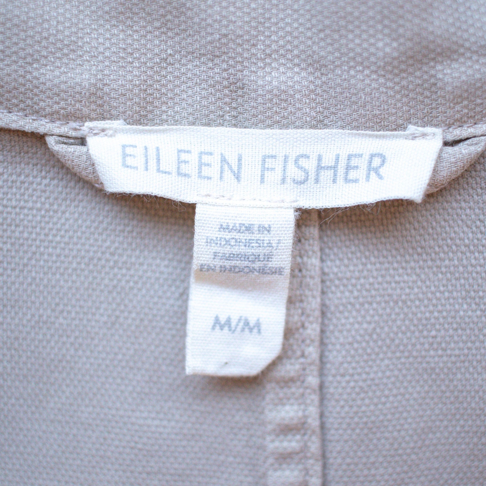 Eileen Fisher Khaki Oversized Chore Coat Size Medium