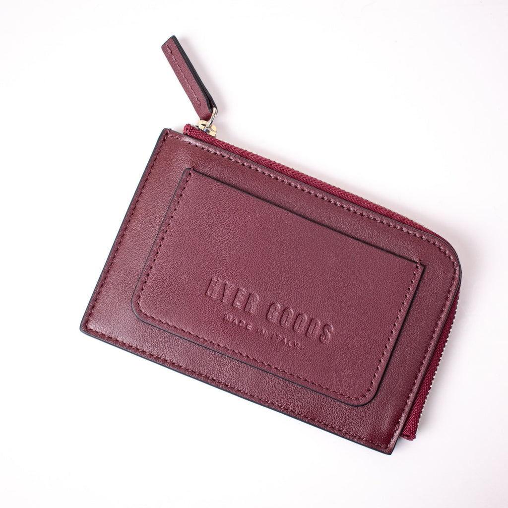 Hyer Goods Burgundy Piccolo Zipper Card Wallet
