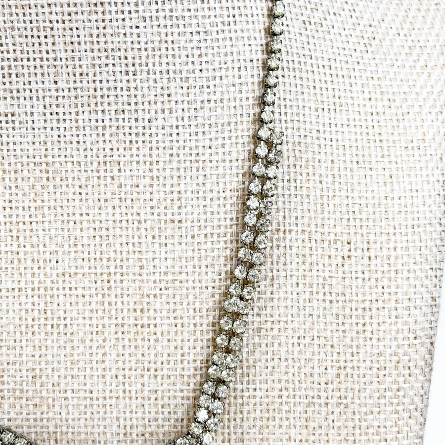 Vintage Rhinestone Fringe Necklace