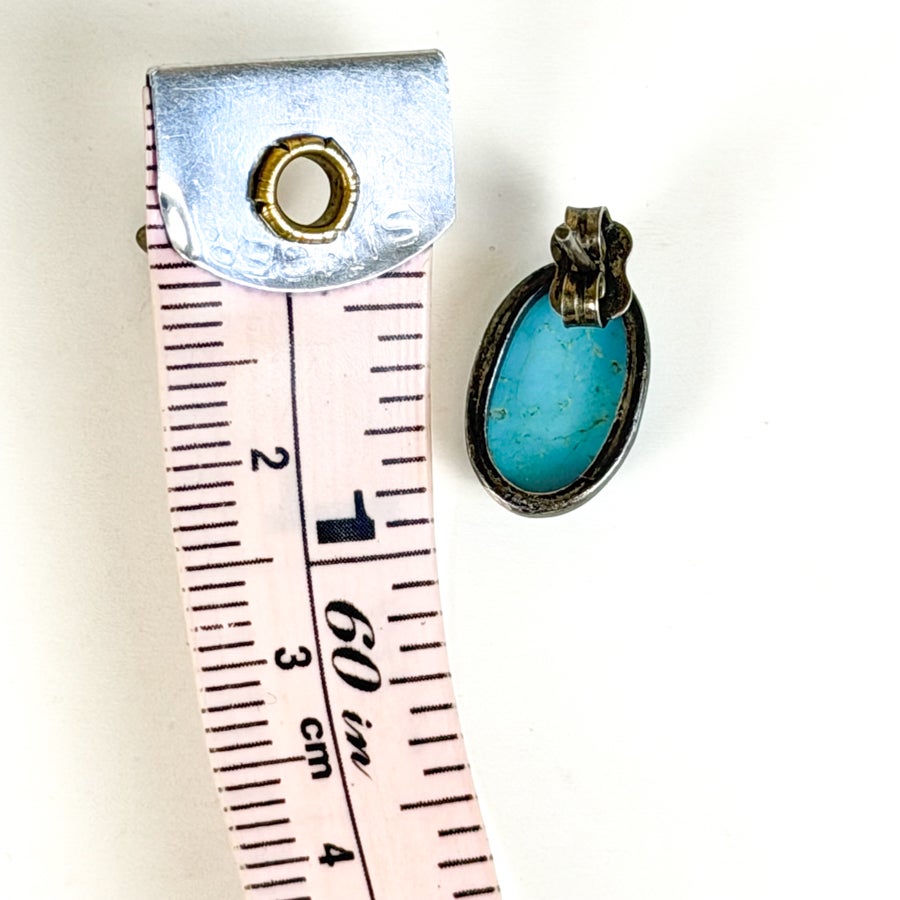 Sterling Silver Earrings Turquoise Cabochon Studs