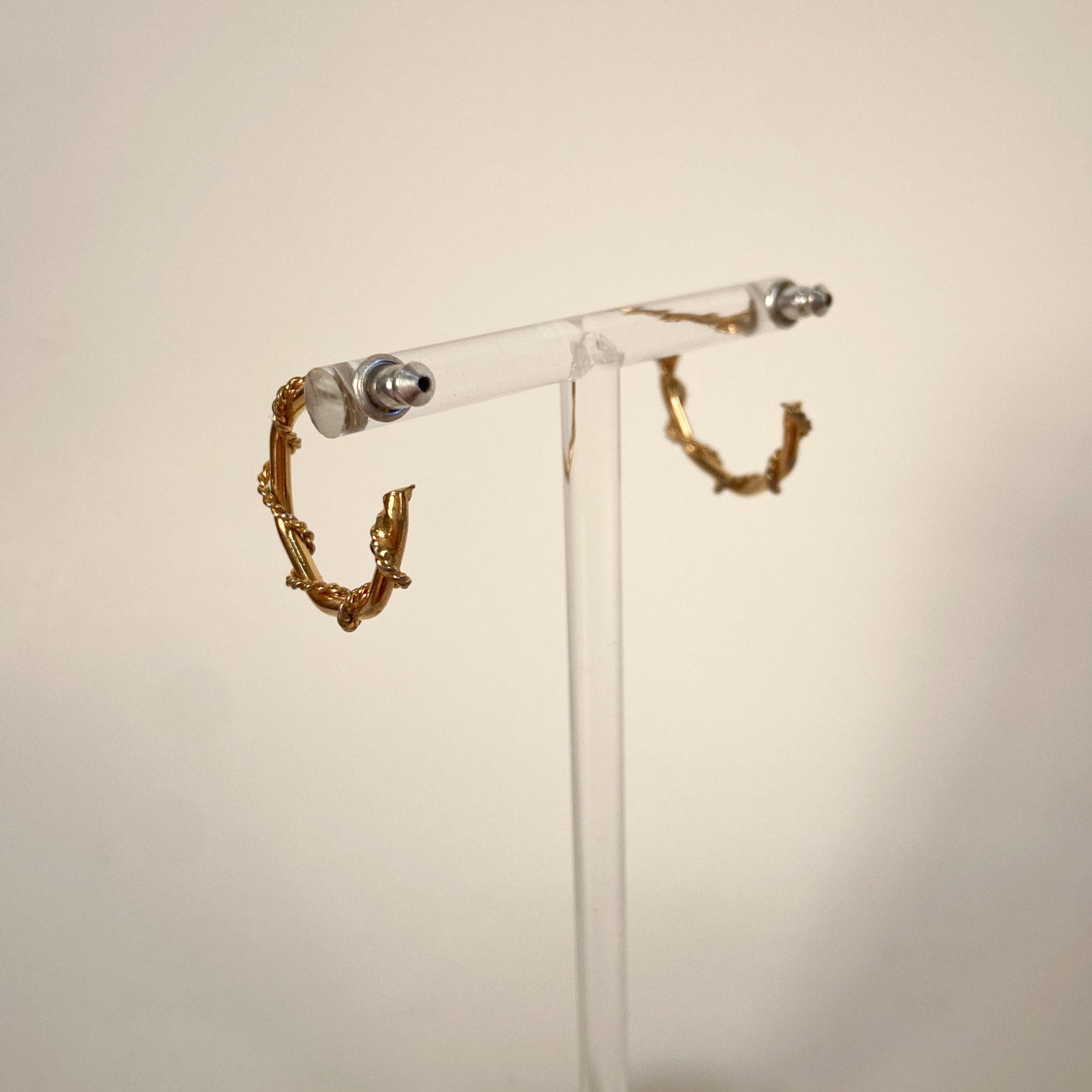 Vintage Twist Small Gold Hoops