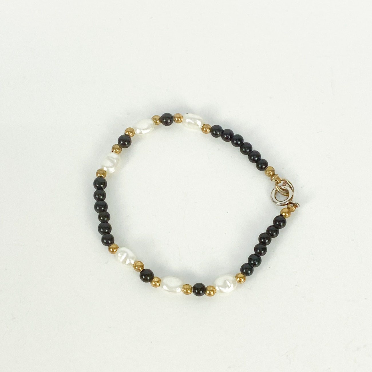 1970s/1980s Black and White Beaded Bracelet