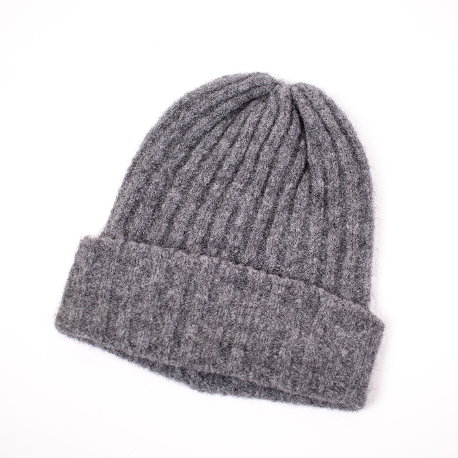 Hyer Goods Charcoal Alpaca Chunky Wool Rib Beanie