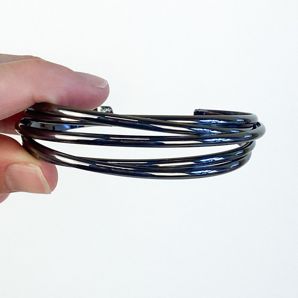 Gunmetal Gray Cuff Bracelet