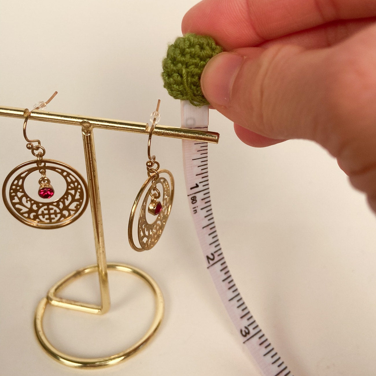 Whimsygoth Gold & Red Dangly Earrings