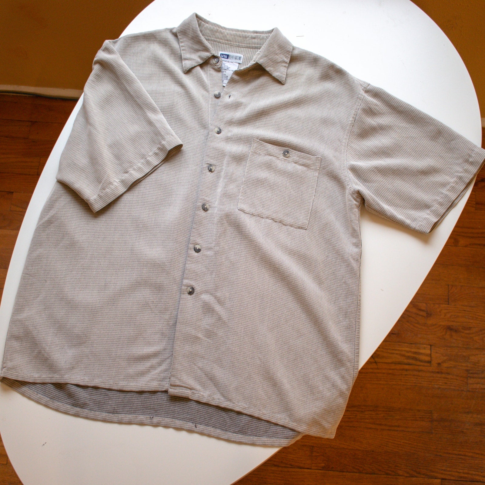 Vintage 90s Beige Men's Casual Button up Size Large