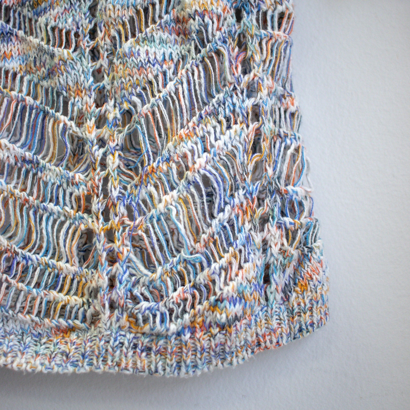 Rainbow Open Knit 3/4 Length Sleeve Size Medium