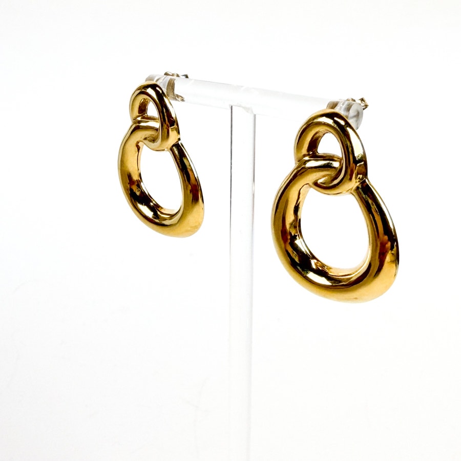 Gold Tone Twisted Post Vintage Classic Earrings