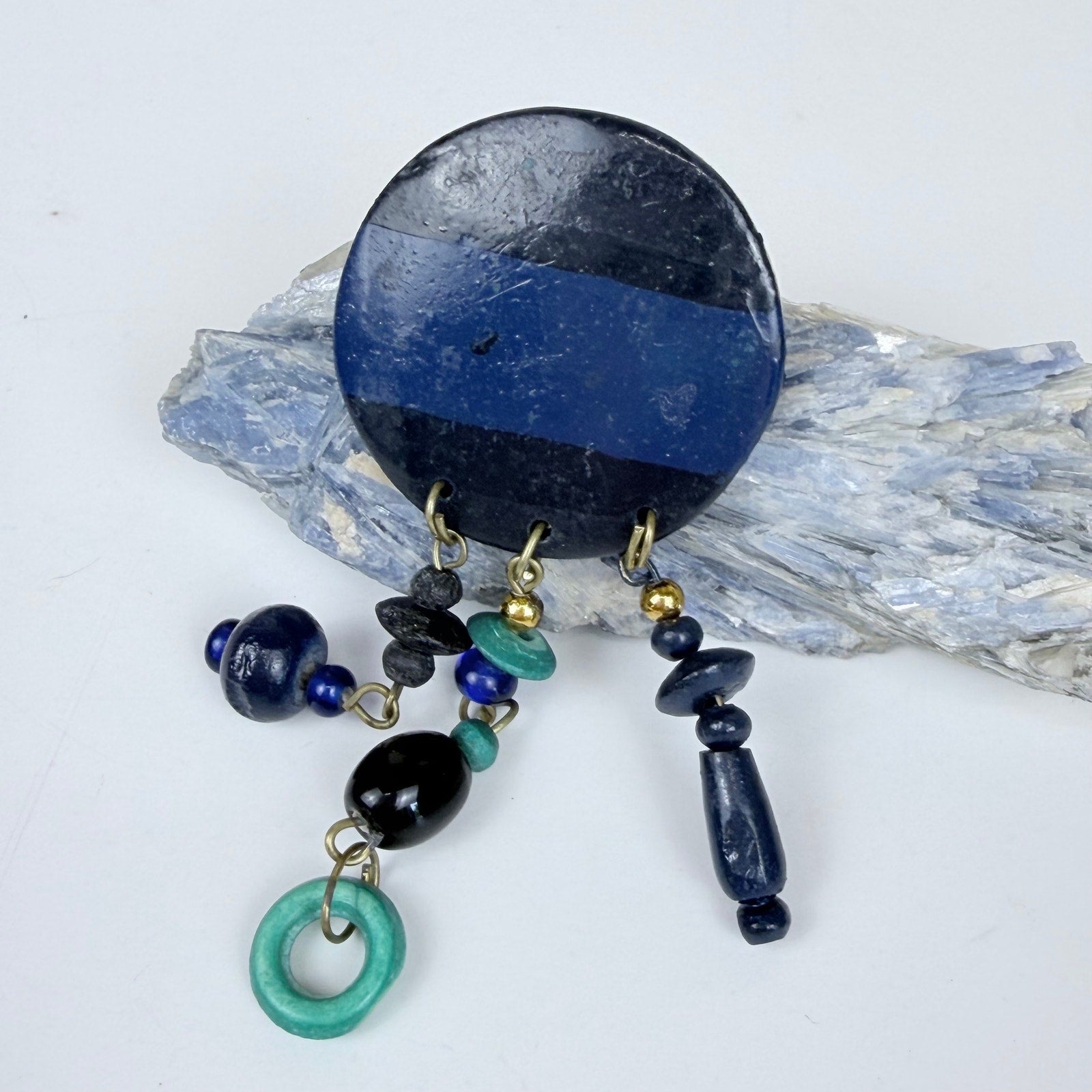 Vintage Brooch Made in India Dangly Pin